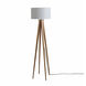 Quattro 61 inch 23.00 watt Natural Ash Wood and Weathered Brass Floor Lamp Portable Light